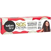 Salon Line, Recarga de Queratina, SOS Cachos, Reparação Total, Vegana - Cabelos Cacheados e Crespos, 80 g