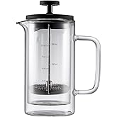 Ivykin 12 OZ French Press Coffee Maker with 4 Level Filtration System Coffee Press, with Glass Handle and Non-slip Silicone B