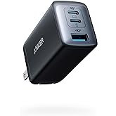 Anker USB C Charger, 735 Charger (Nano II 65W), PPS 3-Port Fast Compact Foldable for MacBook Pro/Air, iPad Pro, Galaxy S23, D