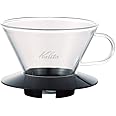 Kalita Wave Pour Over Coffee Dripper, Size 185​, Makes 16-26oz, Single Cup Maker, Heat-Resistant Glass, Patented & Portable,b