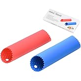 Maxracy 2 Set Peeler Silicone Easy Roll Tube Useful Garlic Odorfree Kitchen Tool (Red,Blue)