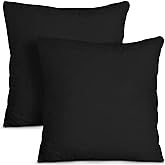 Utopia Bedding Throw Pillows Insert (Pack of 2, Black) - 20 x 20 Inches Bed and Couch Pillows - Indoor Decorative Pillows