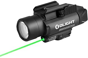 OLIGHT Baldr Pro 1350 Lumens Tactical Weaponlight with Green Light and White LED, 260 Meters Beam Distance Compatible with 19