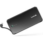 Luxtude 10000mAh Portable Charger for iPhone Built-in Lightning Cable, Mfi Apple Certified Slim Power Bank Portable Phone Cha