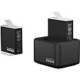 GoPro Dual Battery Charger + 2 Enduro Batteries (HERO11 Black/HERO10 Black/HERO9 Black) - Official GoPro Accessory