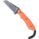 CRKT S.P.I.T. Fixed Blade Knife: Inverted Tanto Plain Edge Blade, Polished G10 Handle w/Sheath 2399, Black, Orange