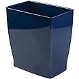 InterDesign Mono Wastebasket Trash Can - Rectangular, Navy