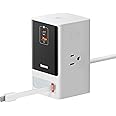 Baseus 6-in-1 65W Charging Station with Retractable USB-C Cable, Power Combo USB C Power Strip for Multiple Devices, Fast Cha