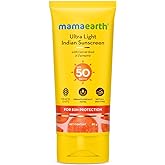 Mamaearth Ultra Light Sunscreen Lotion | Organic & Natural SPF 50 Broad Spectrum Sunblock Suntan Lotion with Turmeric & Carro