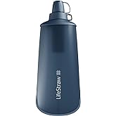 LifeStraw Peak Series - Collapsible Squeeze Bottle Water Filter System - 1L for Trail Running, Camping, Hiking, Travel, Cycli