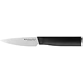 KitchenAid Classic Serrated Paring Knife with Custom-Fit Blade Cover, 3.5-inch, Sharp Kitchen Knife, High-Carbon Japanese Sta