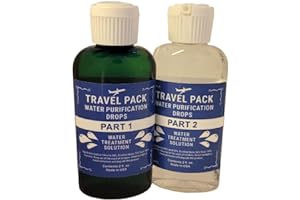 Travel Pack Chlorine Dioxide Water Purification Drops Kit 2 oz. Part 1 and Part 2