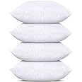 Utopia Bedding Throw Pillows (Set of 4, White), 16 x 16 Inches Pillows for Sofa, Bed and Couch Decorative Stuffer Pillows