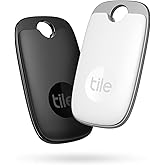 Tile Pro (Black/White) Powerful Bluetooth Tracker, Keys Finder and Item Locator for Keys, Bag, More; Up to 400 ft Range. Wate