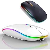 Mouse Sem Fio Recarregável Óptico Com Luz Led Rgb Colorido Wireless Usb 2.4Ghz