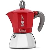 Bialetti - Moka Induction, Moka Pot, Suitable for all Types of Hobs, 6 Cups Espresso (9.4 Oz), Red