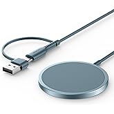 JSAUX Magnetic Wireless Charger Compatible with MagSafe Charger/iPhone 16/16 Pro/16 Plus/16 Pro Max/iPhone 15 Pro Max Plus/iP