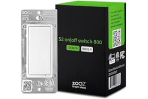 Zooz 800 Series Z-Wave Long Range S2 On Off Switch ZEN76 800LR, White | Simple Direct 3-Way and 4-Way Solution (Works with Re