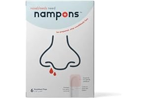 Nampons for Nosebleeds - 6 Nasal Plugs with Clotting Agent to Stop Nosebleeds Fast. Trusted by Doctors, Nurses and First Resp