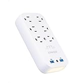 Anker Outlet Extender with Stepless Dimming Night Light,Surge Protector, Outlet Extender with 6 Outlets,2 USB Ports, 18W USB 