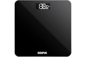 RENPHO Digital Bathroom Scale, Highly Accurate Body Weight Scale with Backlit LED Display, Measures Weight up to 400 lb/180kg