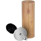 Zahari Home Woodland Toilet Bowl Brush and Holder, Metal, Natural