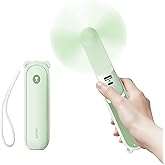 JISULIFE Handheld Fan with 4500 mAh Powerbank Max 46 Hours Runtime,Pocket Fan Portable Battery Operated or USB Powered Foldin