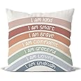 QIYUHOY Classroom Reading Corner Rainbow Decor Throw Pillow Covers, Book Center Calming Corner Home Bedroom Playroom Decor Pi