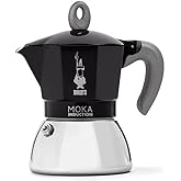 Bialetti - Moka Induction, Moka Pot, Suitable for all Types of Hobs, 4 Cups Espresso (5.7 Oz), Black