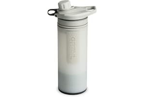 GRAYL GeoPress 24 oz Water Purifier Bottle - Filter for Hiking, Camping, Survival, Travel (Peak White)