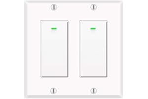 Alexa Light Switch, Double Smart WiFi Light Switches, Smart Switch 2 Gang Compatible with Alexa and Google Home, Neutral Wire
