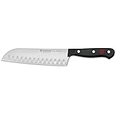 WÜSTHOF Gourmet 7" Hollow Edge Santoku Knife,Black