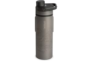 GRAYL UltraPress Titanium 16.9 oz Water Purifier & Filter Bottle for Hiking, Backpacking, Survival, Bushcraft, Travel (Covert