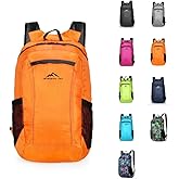 Authentic Joy 20L Water Resistant Lightweight Hiking Daypack, Packable Backpack, Multiple Colors (Orange)