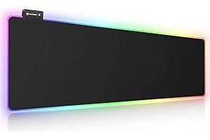 Mouse pad para jogos RGB, UtechSmart Mouse pad grande estendido macio com 14 modos de iluminação, 2 níveis de brilho, mousepa