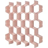 Poeland Drawer Divider Organizer Adjustable DIY Grid Honeycomb Drawer Divider for Underwear Belt Scarf Socks Pink