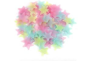 Mibee 100 Pcs Lindo Noite-luminosa Fluorescente Estrelas do Fulgor Adesivos de Parede Home Decor Adesivo de Parede para Crian