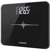 NUTRI FIT Extra-Wide/Ultra-Thick Digital Body Weight Bathroom Scale with 3 Inch Large Easy Read Backlit LCD Display Max Capac