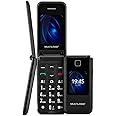 Celular Multilaser Flip Vita Duo Dual Chip com duas telas + Bot�o SOS + R�dio FM + MP3 + Bluetooth + C�mera - Preto - P9145