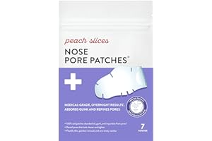 Peach Slices | Nose Pore Patches | Medical-Grade Hydrocolloid | Targets Pores & Pimples | Absorbs Oil Overnight | Vegan | Cru