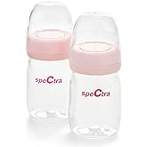 Spectra - Wide Neck Baby Bottles - Compatible with Spectra Breast Milk Pump Flanges (Pack of 2)