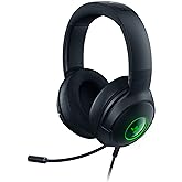 Razer Fone de ouvido Kraken V3 X com fio USB para jogos: construção leve - Drivers TriForce 40 mm - microfone cardioide hiper