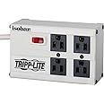 Tripp Lite Isobar 4 Outlet Surge Protector Power Strip, 6ft. Cord, Right Angle Plug, 3330 Joules, Metal, IBAR4-6D, Gray