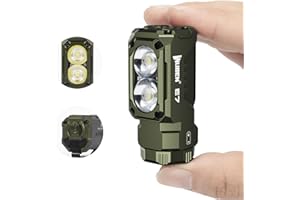 WUBEN E7 1800 Lumen Rechargeable Mini Flashlight with Magnet - Super Bright 6 Modes ArmyGreen EDC Flashlight, Typ-C Rechargea