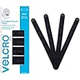 VELCRO Brand Face Mask Extender includes 4 Black Straps, 12” x 1” Comfortable and Adjustable Ear Savers, VEL-30084-USA