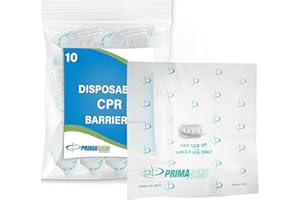 Primacare RS-8632-CS Pack of 10 First Responder CPR Barrier with One Way Valve, Face Shield with HEPA Filter for CPR Training