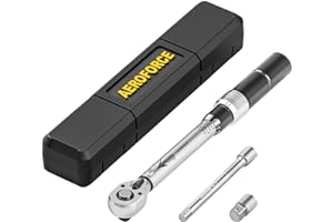 AEROFORCE 1/4-inch Drive Click Torque Wrench set（4-20Lb.ft/5.4-27.2Nm) 72-Tooth Dual-Direction Reversible Torque Wrench with 