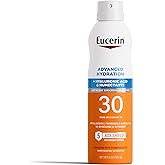 Eucerin Advanced Hydration SPF 30 Sunscreen Spray, Lightweight Sunscreen Lotion Spray, Hypoallergenic, Fragrance Free and Alc