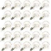 SUNSGNE Clear Globe G40 Bulbs Replacement Screw Base Light Bulbs 1.5-Inch, 5 Watt - Fits E12 and C7 Sockets, 25 Pack