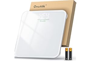 Ovutek Bathroom Scale for Body Weight, Highly Accurate Digital Weighing Machine for People, Upgraded Batteries Included, Comp